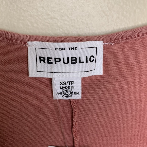 FOR THE REPUBLIC Dress Apricot BOHO COTTON Tiered V-Neck (READ DESCRIPTION) XS - Picture 9 of 13